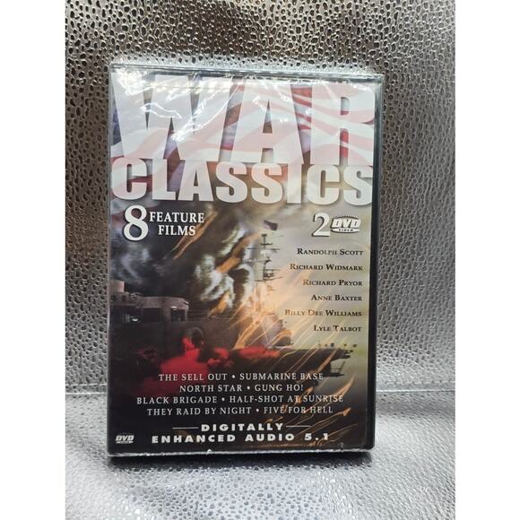 War Classics 8 Feature Films 2-DVD Set Richard Widmark Randolph Scott NEW - Picture 1 of 2